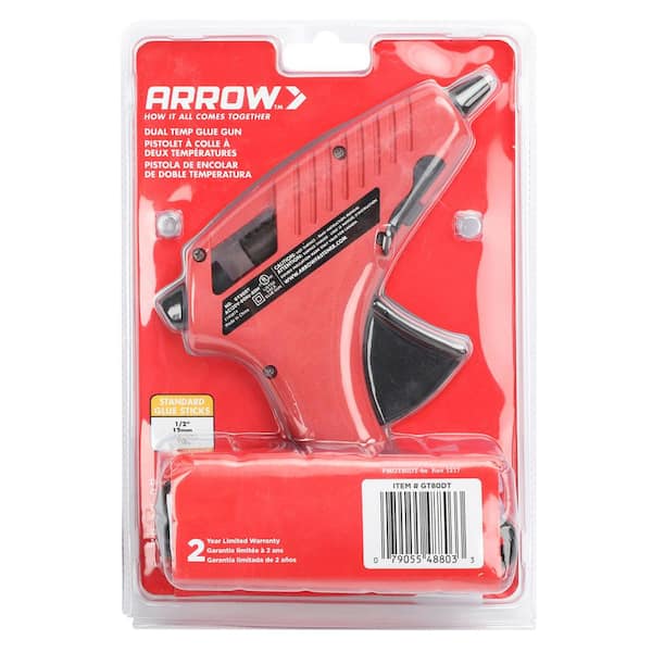  Arrow Full Size Dual Temp Glue Gun Kit with 12 Sticks -  Professional, High/Low Temperature, Fast Heating, Heavy Duty with Stand for  Décor, Crafts, Repairs, Construction : Tools & Home Improvement