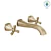 Delta Stryke 2-Handle Wall Mount Bathroom Faucet Trim Kit In Champagne ...