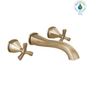 Stryke 2-Handle Wall Mount Bathroom Faucet Trim Kit in Champagne Bronze (Valve Not Included)