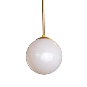 Michael 1-Light Antique Brass with Milk Glass Pendant