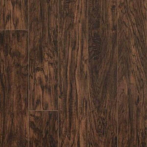 Unbranded Pergo XP 12 mm Coffee Handscraped Hickory Laminate Flooring - 5 in. x 7 in. Take Home Sample
