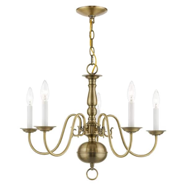 Yorkhaven 5-Light Antique Brass Chandelier