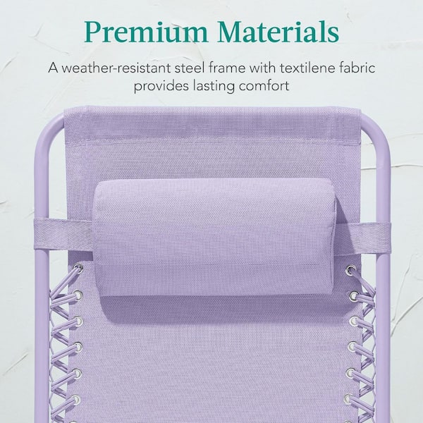 Best Choice Products Lavender Metal Zero Gravity Folding Patio