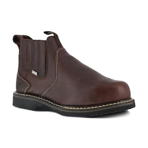 Men's Groundbreaker 6 in. Slip-On Work Boot - Steel Toe - Brown 7(M) with CushGuard Internal Met Guard