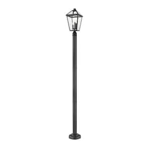 Talbot 3-Light Black 100.25 in. Aluminum Hardwired Outdoor Weather Resistant Post Light Set with No Bulb Included