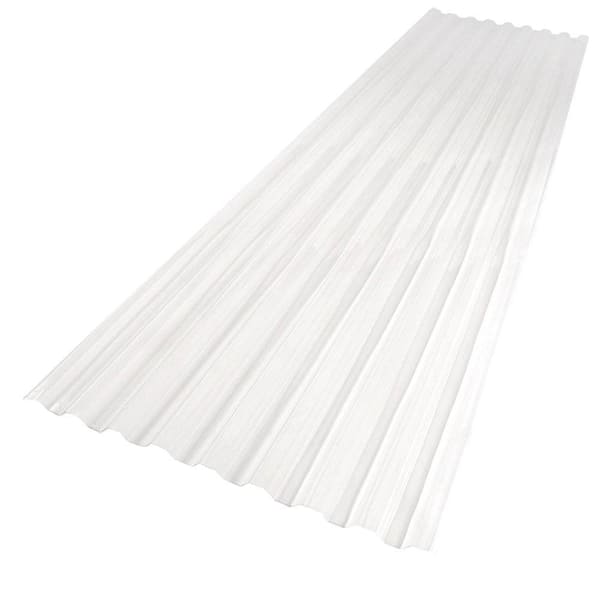 8 Ft Polycarbonate Roofing Panel, Clear Corrugated Roofing