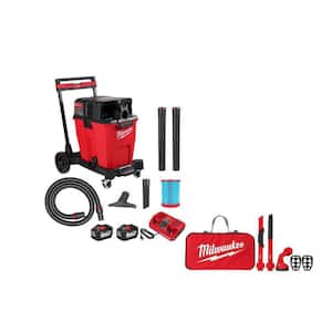 M18 FUEL 12 Gal. Cordless Dual-Battery Wet/Dry Shop Vac Kit w/AIR-TIP 1-1/4 in. - 2-1/2 in. (4-Piece) Automotive Kit