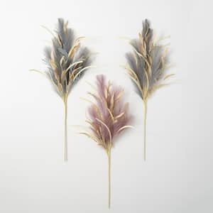32" Artificial Multicolor Twilight Feather Plume Grass - Set of 3