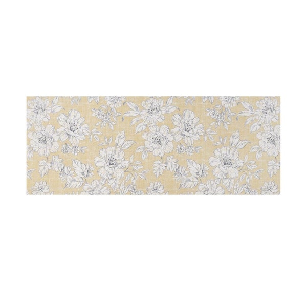 Yellow Iris Floral 17.5 in. x 48 in. Anti-Fatigue Wellness Mat