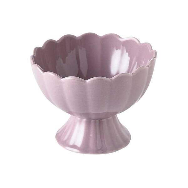 Purple Macaron Color Ceramic Footed Dessert Bowl 6 oz Capacity for Fruit Salad Snacks WAIT Trifle Cream
