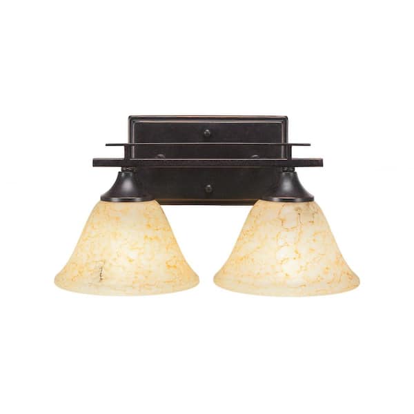 Unbranded Ontario 14.25 in. 2-Light Dark Granite Vanity Light
