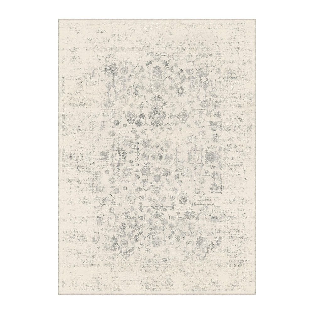Backyard Garden Gray 6 ft. x 9 ft. Vintage Distressed Washable Area Rug price history on PriceWatchPro