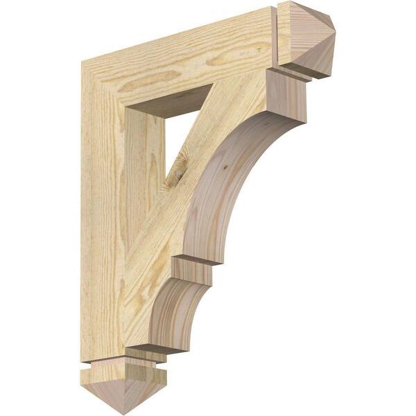Ekena Millwork 4 in. x 24 in. x 20 in. Douglas Fir Balboa Arts and Crafts Rough Sawn Bracket