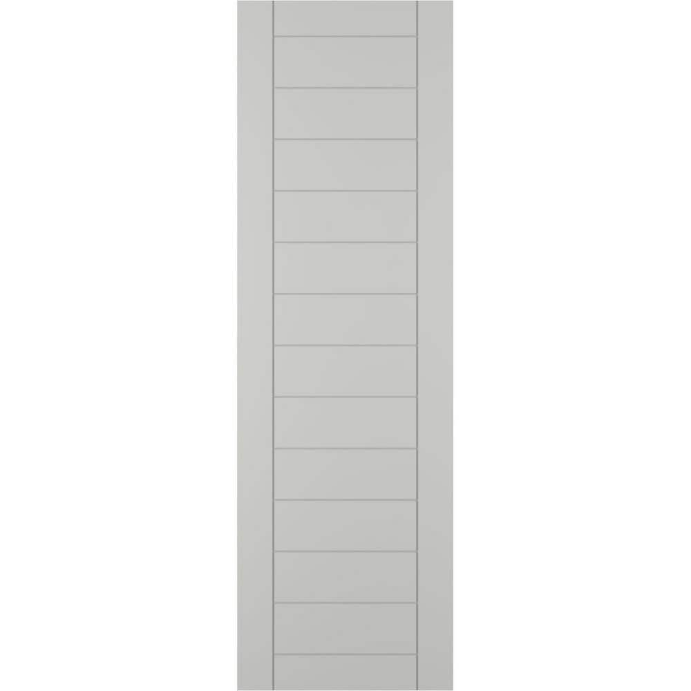 12 in. x 79 in. PVC Horizontal Slat Framed Modern Style Fixed Mount Board and Batten Shutters Pair in Hailstorm Gray price history on PriceWatchPro
