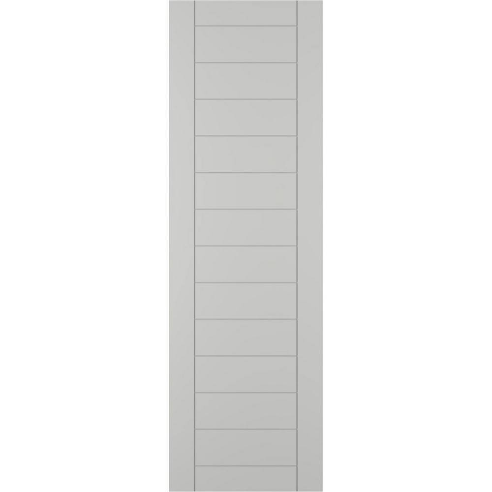 18 in. x 79 in. PVC Horizontal Slat Framed Modern Style Fixed Mount Board and Batten Shutters Pair in Hailstorm Gray price history on PriceWatchPro