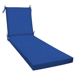 22.5 in. x 70 in. x 25 in. Outdoor Chaise Lounge Cushion in Textured Solid Sapphire Blue