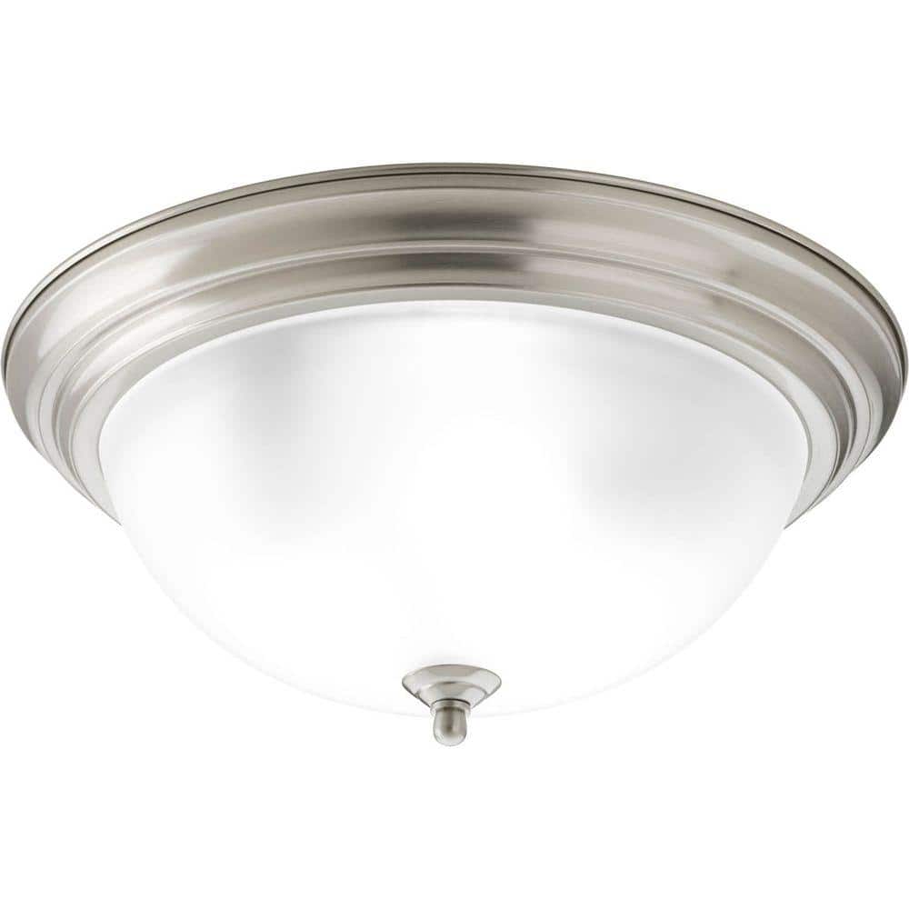 Brushed Nickel 15'' Dome Glass Flush Mount Ceiling Light