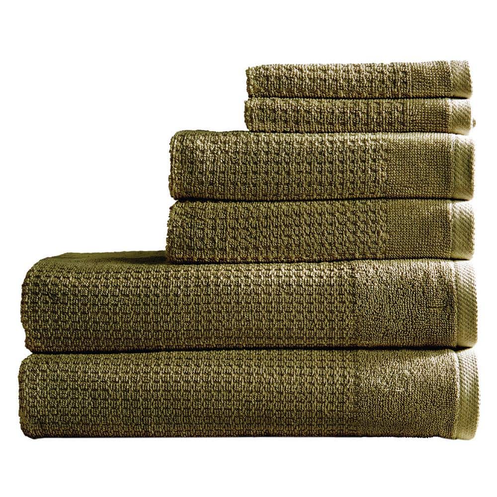 GREEN LIFESTYLE 12x12 inches Waffle Weave Washcloths 6 Pack, Soft, Durable,  Highly Absorbent and Luxurious (Beige)