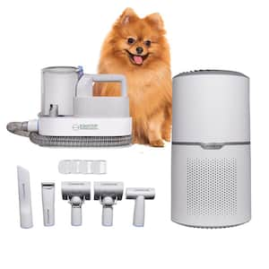 269 sq. ft. HEPA Air Purifier 110V + PET HEALTHY HOME SET Level 1 Groomer in White