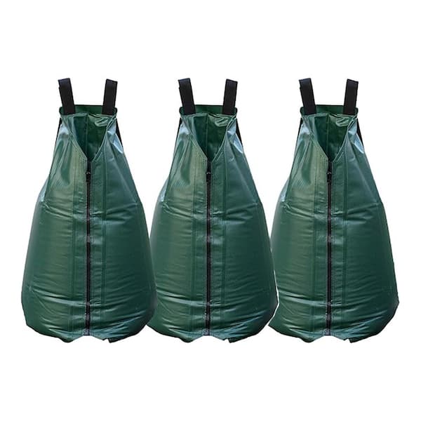 18 in. Dia Green PVC Plastic 20 Gallon Tree Watering Grow Bag Drip Irrigation for Newly Planted Trees (3-Pack)