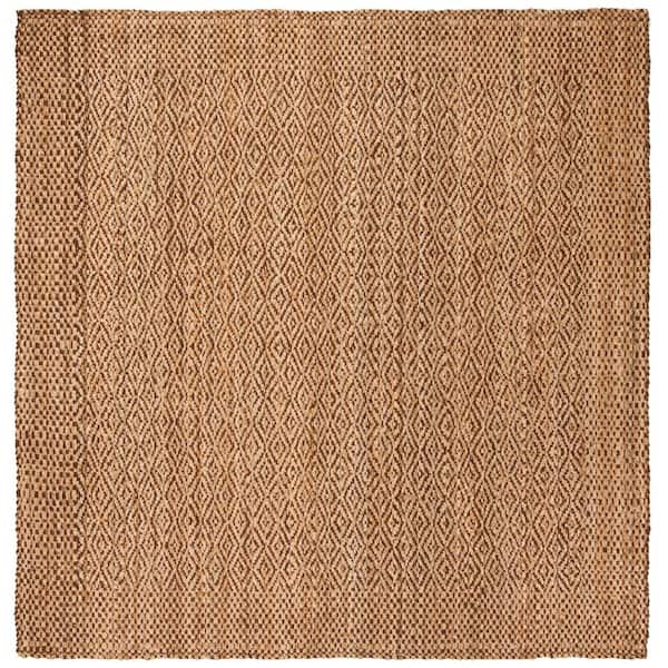 SAFAVIEH Natural Fiber Beige/Brown 5 ft. x 5 ft. Square Border Area Rug