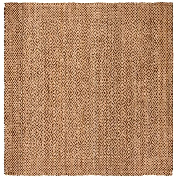 SAFAVIEH Natural Fiber Beige/Brown 5 ft. x 5 ft. Square Border Area Rug