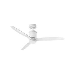 HOVER 60 in. Indoor/Outdoor Integrated LED Matte White Ceiling Fan with Remote Control