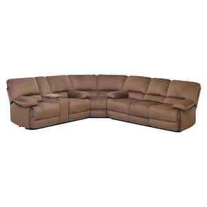 78 in. Slope Arm 3-Piece 6-Seater Reclining Sofa Set in Brown
