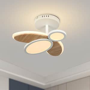 15 in. Modern Cartoon Bee Shaped Art Deco Dimmable Integrated LED Semi Flush Mount Ceiling Light Fixture for Bedroom