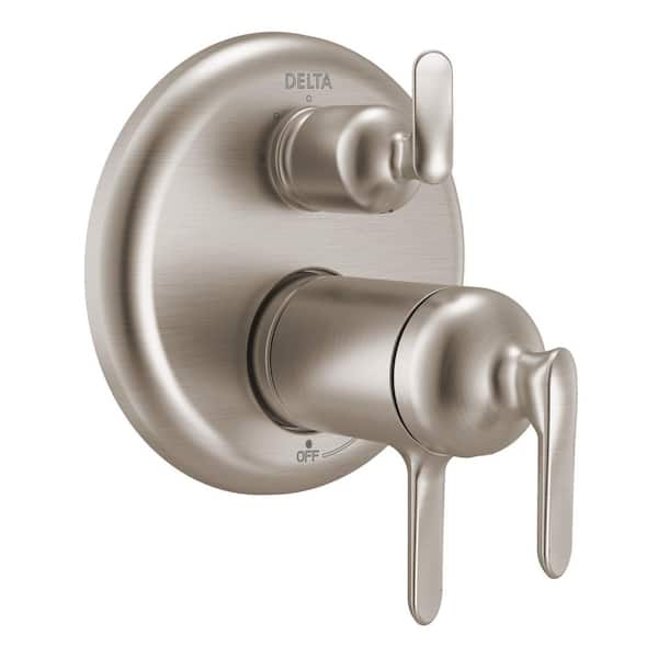Bonacci 3-Setting Integrated Diverter 3-Handle Valve Trim Kit in Lumicoat Stainless (Valve Not Included)