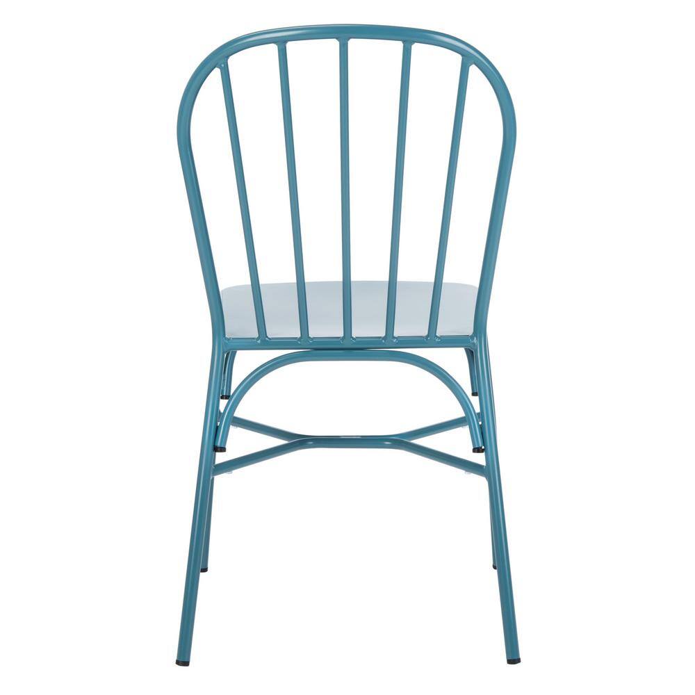 Matte Navy Blue Aluminum Stackable Side Chair Set