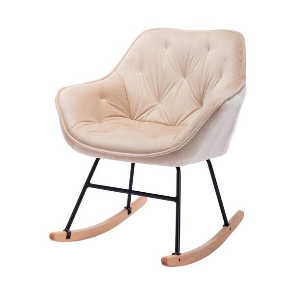 Unbranded Beige Velvet Living Room Comfortable Accent Chair
