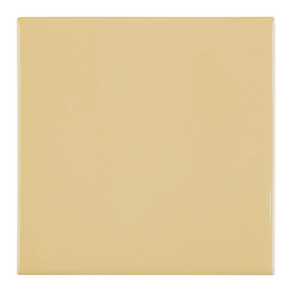 Semi-Gloss Cornsilk 4-1/4 in. x 4-1/4 in. Ceramic Wall Tile (12.5 sq. ft. /