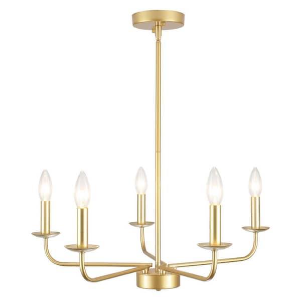 5 Light Gold Traditional Empire Chandelier for Living Room Bedroom no bulbs included