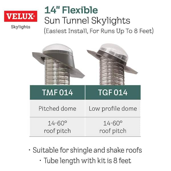 VELUX 14 in. Acrylic Dome Sun Tunnel Skylight with Flexible Tube