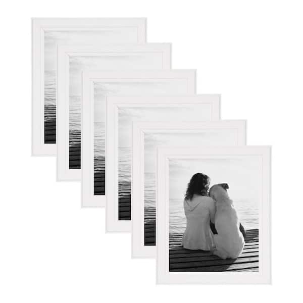 DesignOvation Kieva 8 in. x 10 in. White Picture Frame (Set of 6)