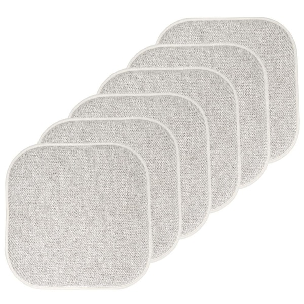 Sweet Home Collection Alexis Cream/Brown 16 in. x 16 in. Non Slip Memory Foam Seat Chair Cushion Pads (6-Pack)
