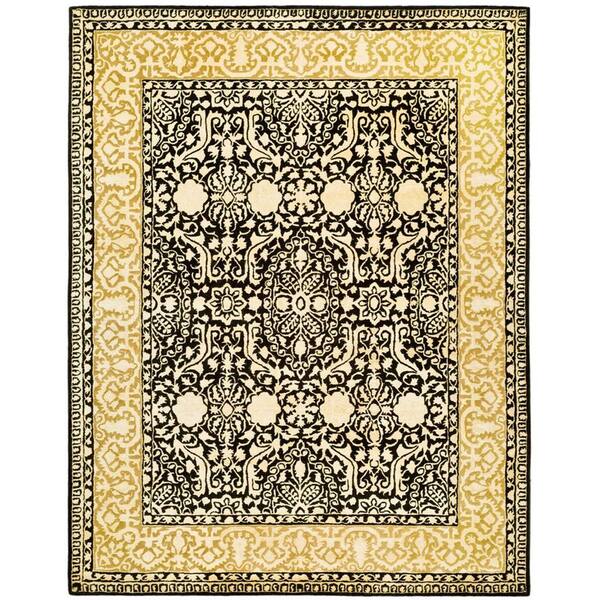 SAFAVIEH Silk Road Black/Ivory 8 ft. x 11 ft. Border Area Rug SKR213B9