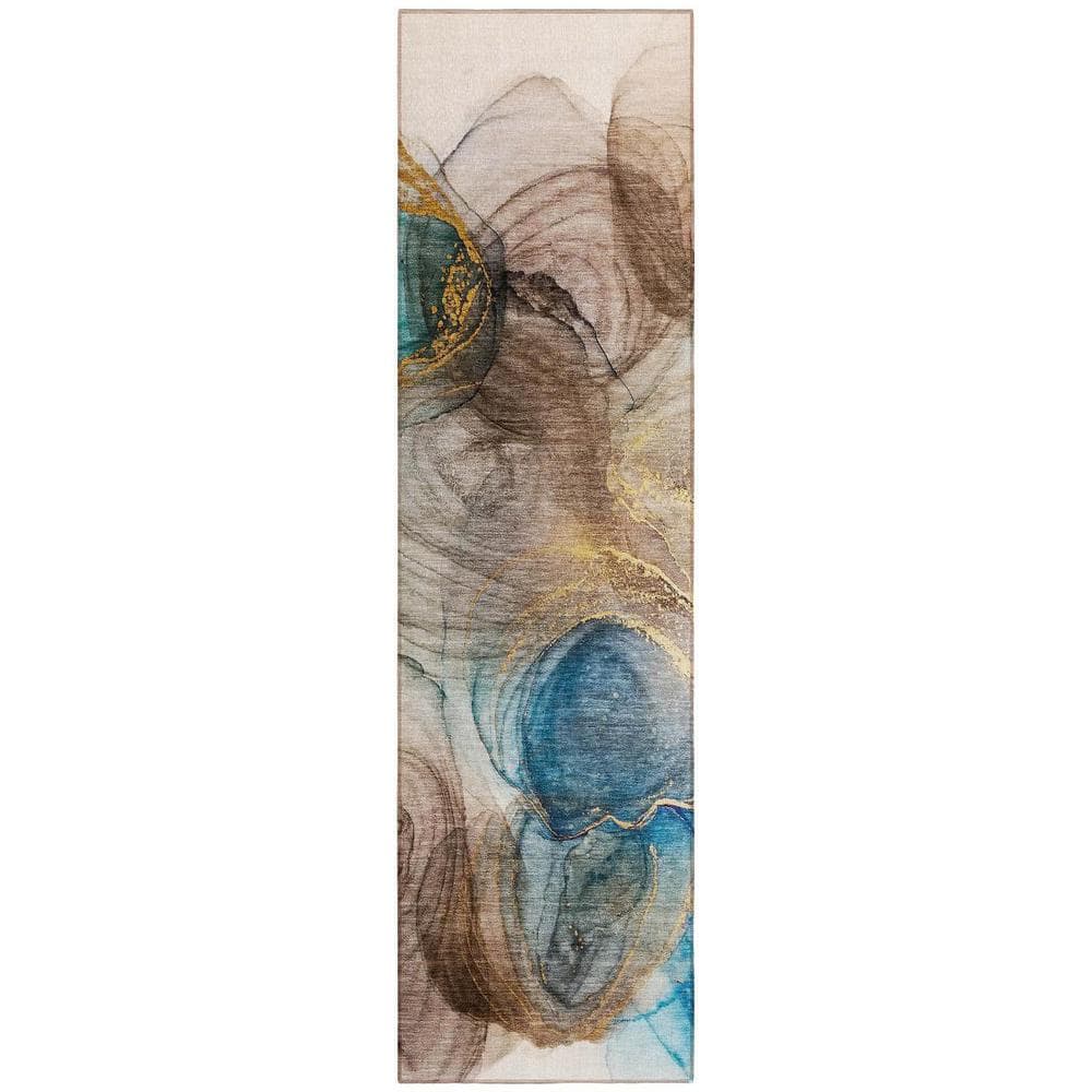 Beige 2 ft. x 8 ft. Abstract Indoor / Outdoor Area Rug price history on PriceWatchPro
