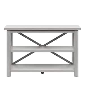 15.5 in. Sargent Oak Rectangular Wood Console Table with Shelves and Storage