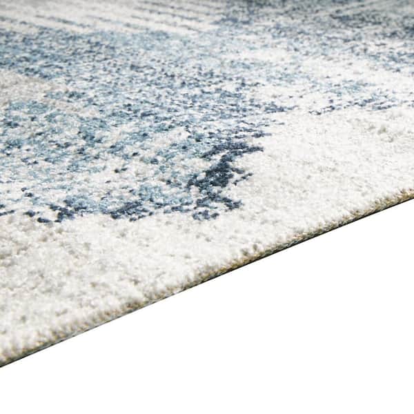 Daisy  Gray, Blue and Ivory Geometric 5 ft. x 7 ft. Area Rug