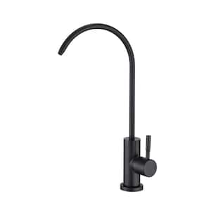 Single Handle Bridge Kitchen Faucet with Filtration Systems Drinking Water Faucet in Matte Black