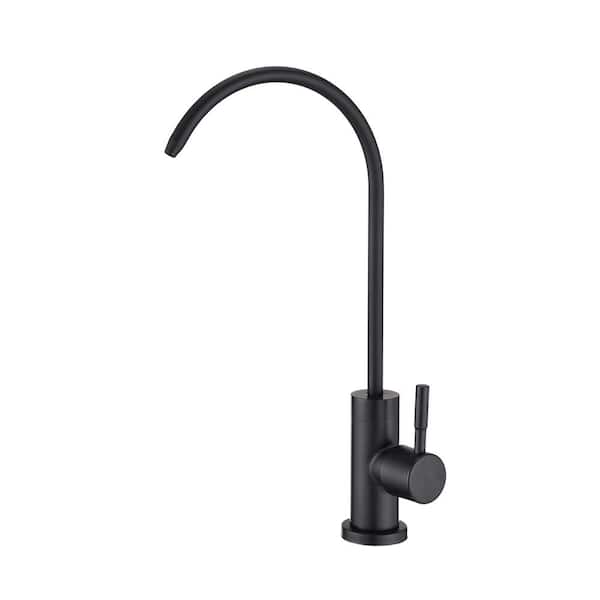 Unbranded Single Handle Bridge Kitchen Faucet with Filtration Systems Drinking Water Faucet in Matte Black