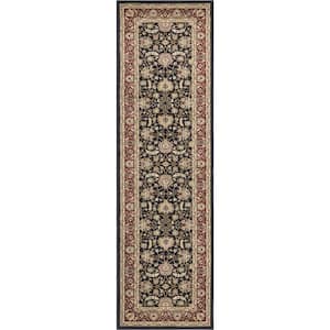 Ankara Mahal Black 2 ft. x 7 ft. Runner Rug