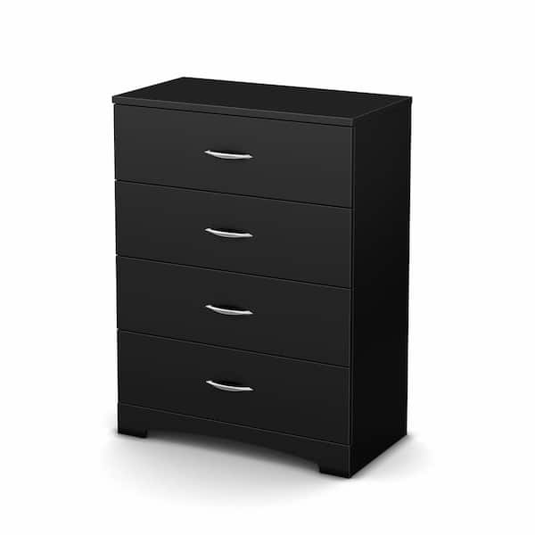 South Shore Step One 4-Drawer Pure Black Chest