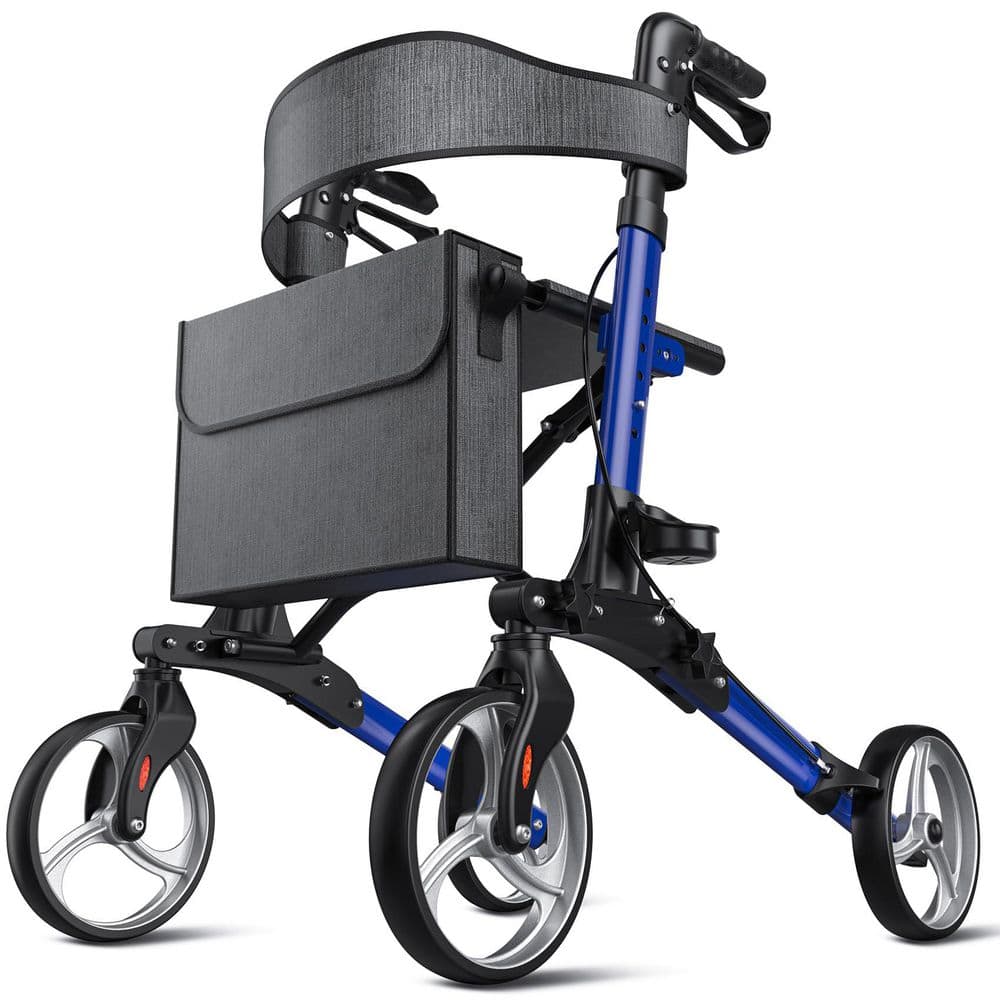 Anqtovp Foldable All Terrain Rollator Walker with 8 in. Wheels