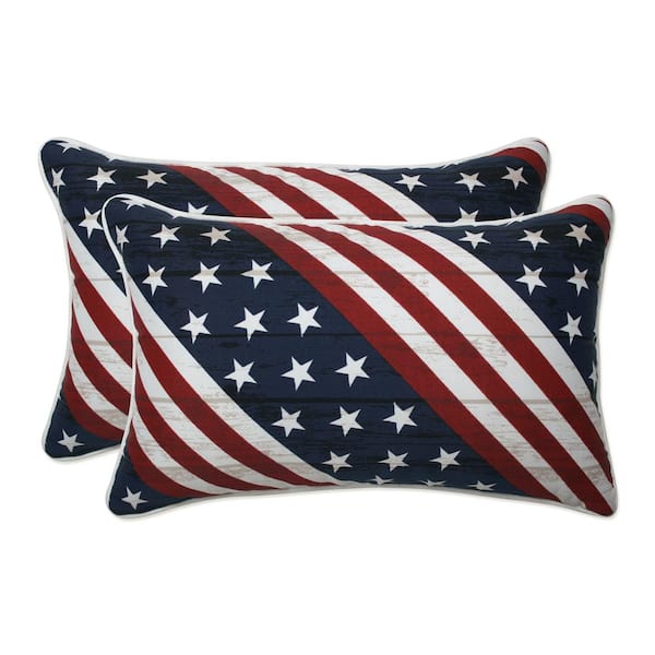 Pillow Perfect Red Rectangular Outdoor Lumbar Throw Pillow 2-Pack