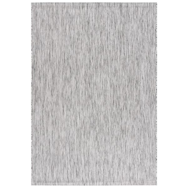 Courtyard Ivory/Dark Gray 8 ft. x 10 ft. Geometric Marle Indoor/Outdoor Area Rug
