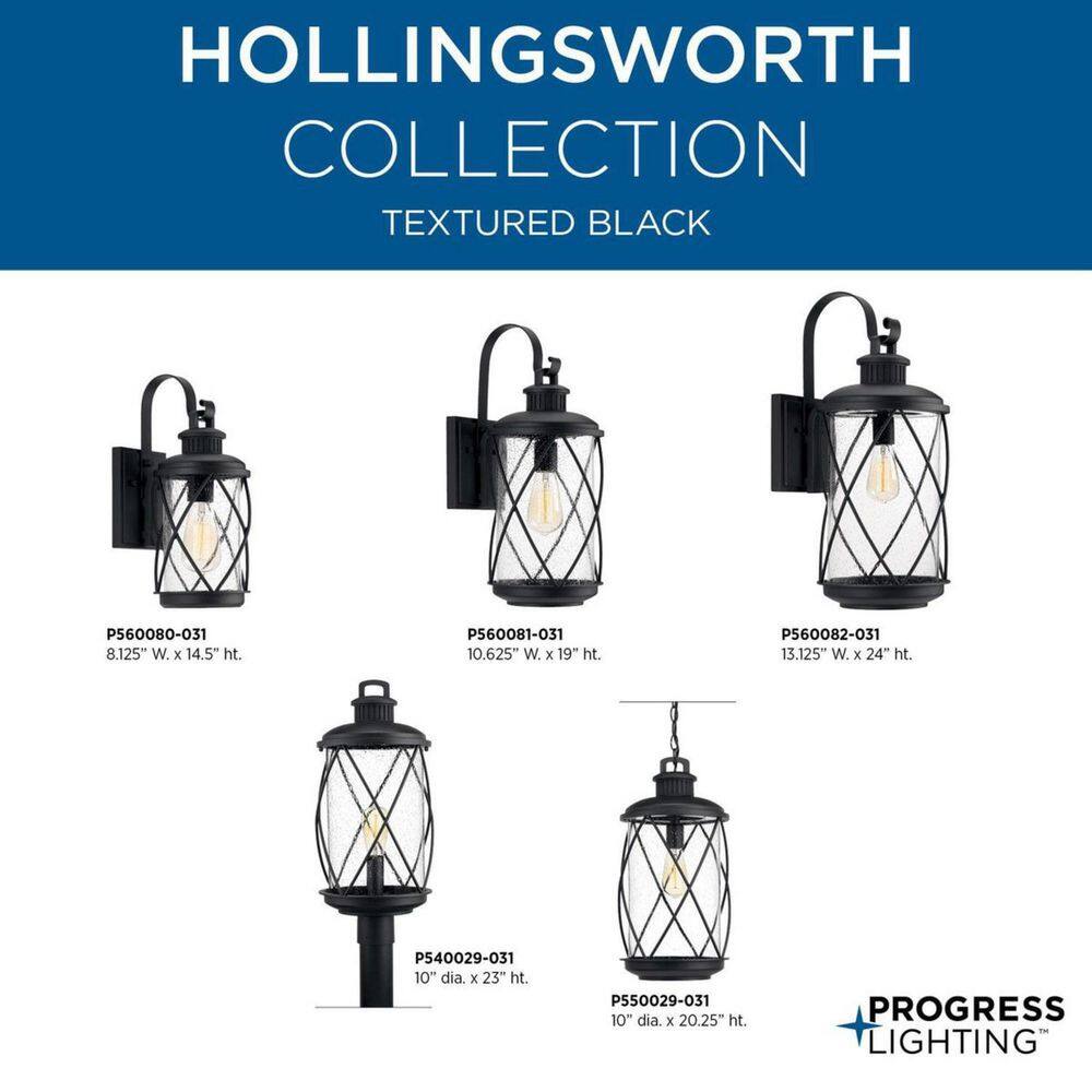 Hollingsworth Black Metal Outdoor Post Lantern with Clear Seeded Glass