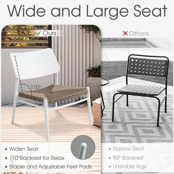 White 3-Piece Aluminum Outdoor Bistro Set, Patio Bistro Table and